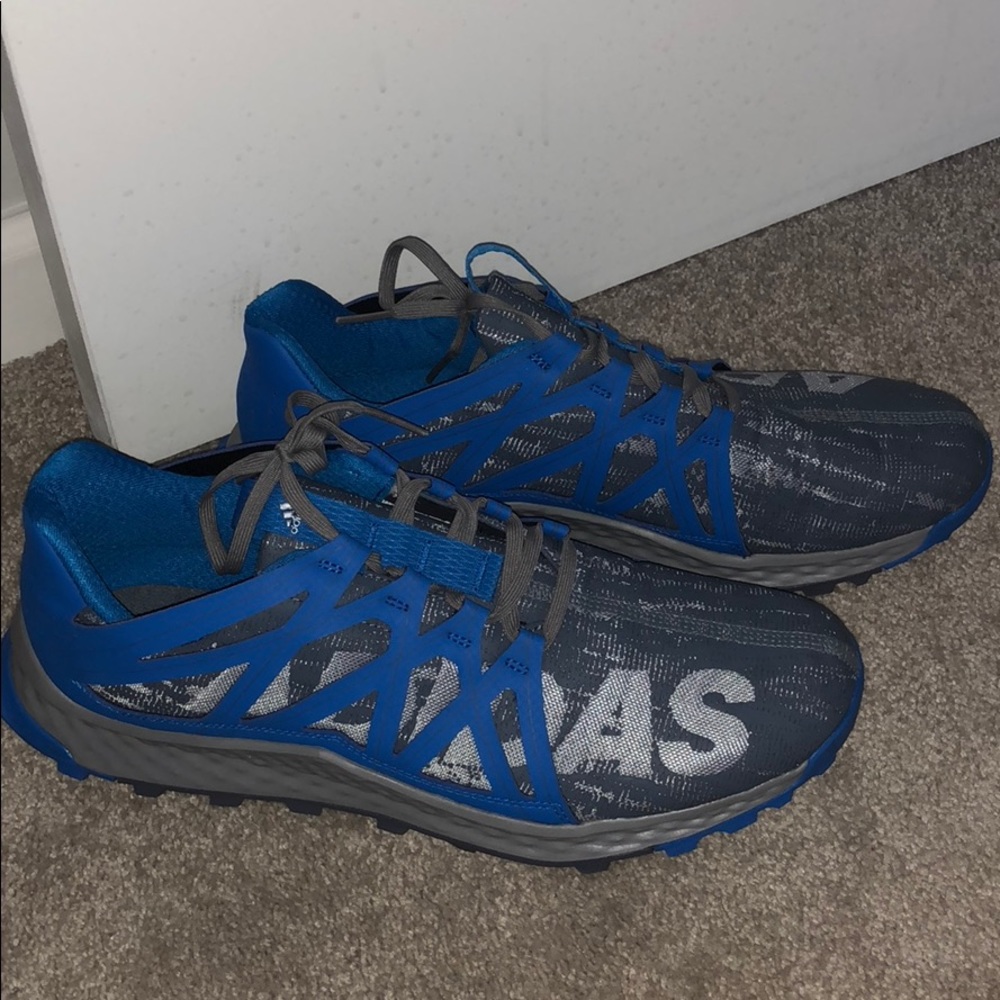 Blue and gray adidas sneakers 11.5